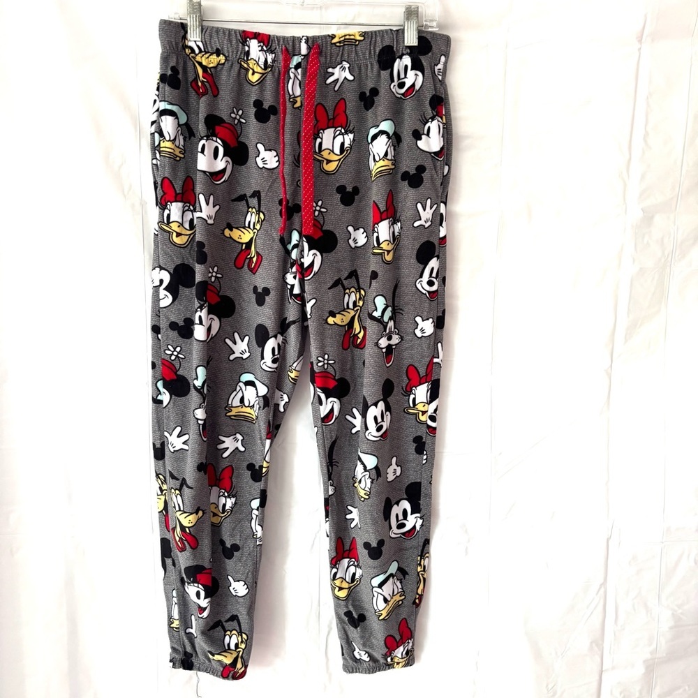 Disney Mickey Minnie Donald Gray pajama Joggers SZ S NWOT - Picture 8 of 8